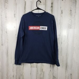mens AEO blue long sleeve shirt size medium